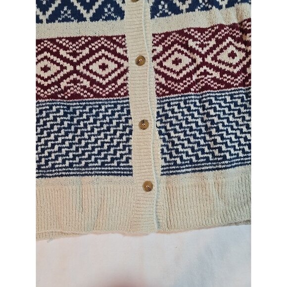 Pol Womens knit Sweater Vest Crew Neck Button Up front Sleeveless Stretch Size L - Picture 11 of 13